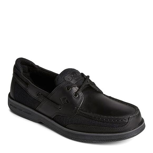 NWT Sperry Men's Surveyor 2 Eye Boat Shoe, Black-Size 10.5 - Picture 1 of 4